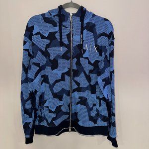 Armani Exchange Blue Arctic Camo Zip-up Size L